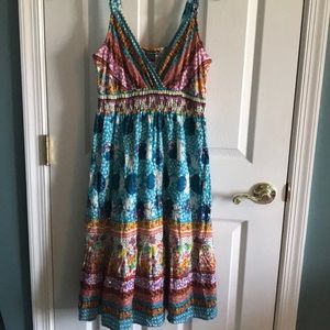 Multi colored, blue, dress